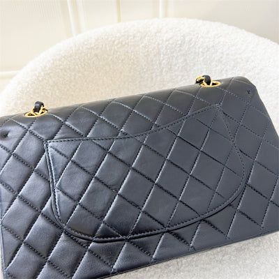 Chanel Vintage Medium Classic Flap CF in Black Lambskin 24K Plated GHW