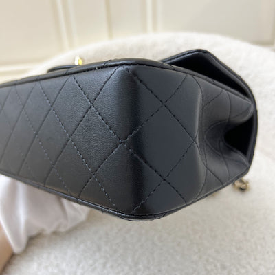 Chanel Top Handle Mini Rectangle Flap in Black Lambskin and LGHW