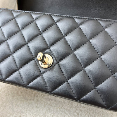 Chanel Top Handle Mini Rectangle Flap in Black Lambskin and LGHW