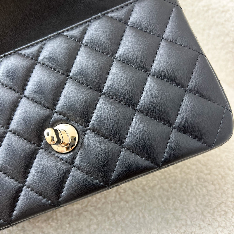 Chanel Top Handle Mini Rectangle Flap in Black Lambskin and LGHW