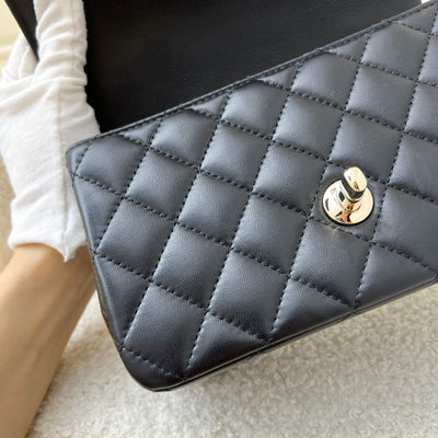 Chanel Top Handle Mini Rectangle Flap in Black Lambskin and LGHW