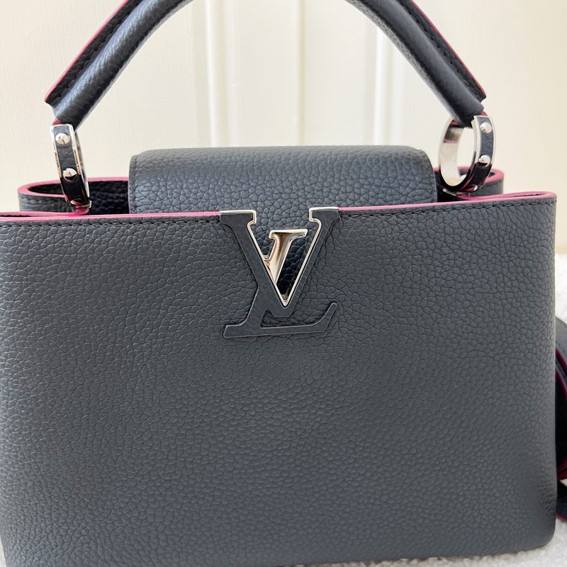 LV Capucines BB in Black Taurillon Leather Fuchsia Interior and SHW