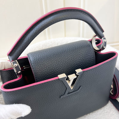 LV Capucines BB in Black Taurillon Leather Fuchsia Interior and SHW