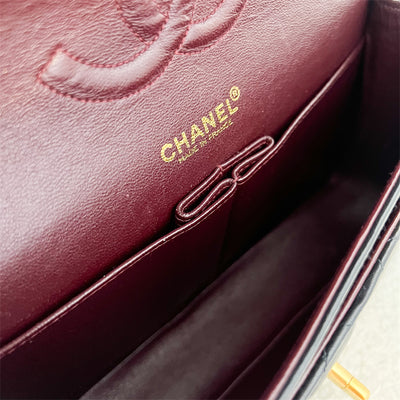 Chanel Vintage Medium Classic Flap CF in Black Lambskin 24K Plated GHW