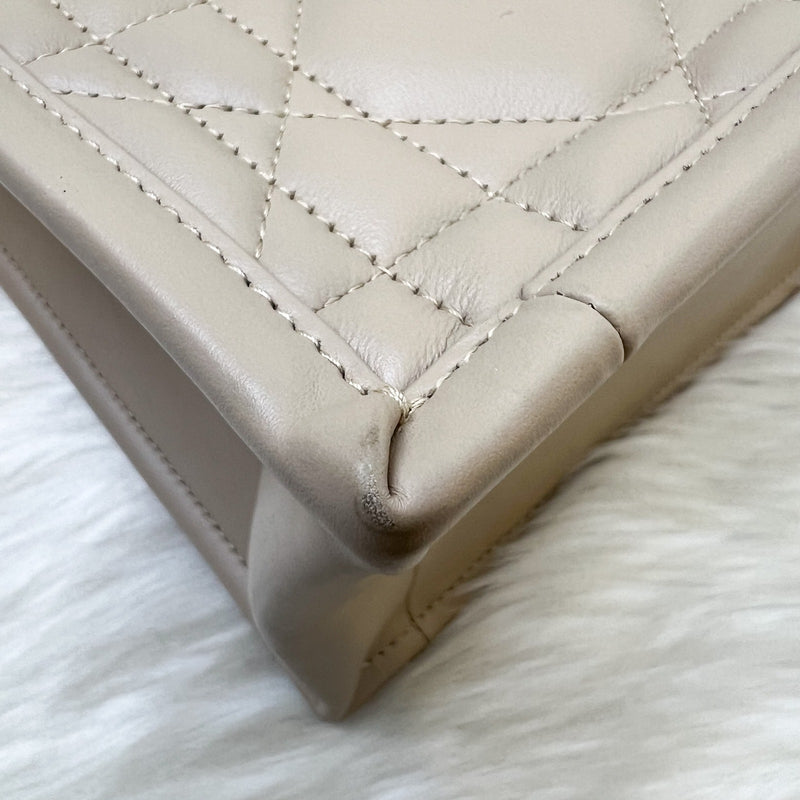 Dior Small Dior Book Tote in Powder Beige Macrocannage Calfskin and LGHW