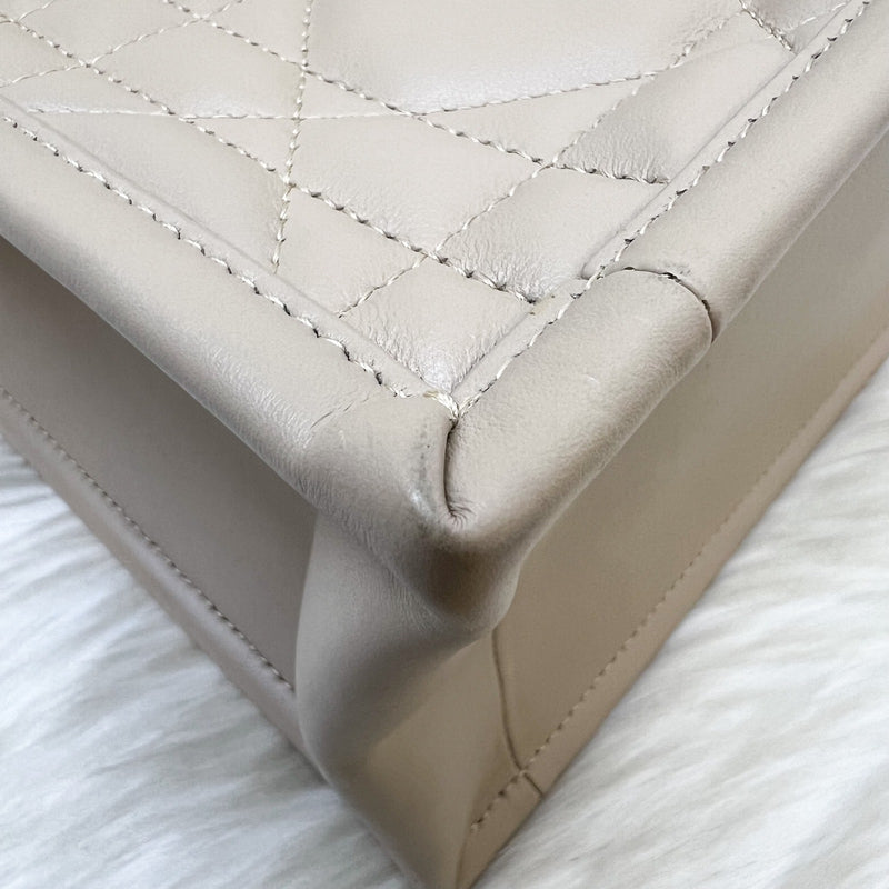 Dior Small Dior Book Tote in Powder Beige Macrocannage Calfskin and LGHW