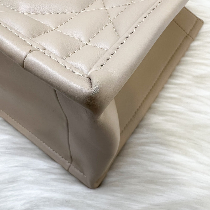 Dior Small Dior Book Tote in Powder Beige Macrocannage Calfskin and LGHW