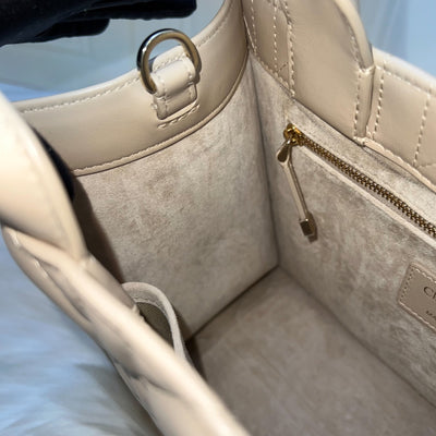 Dior Small Dior Book Tote in Powder Beige Macrocannage Calfskin and LGHW