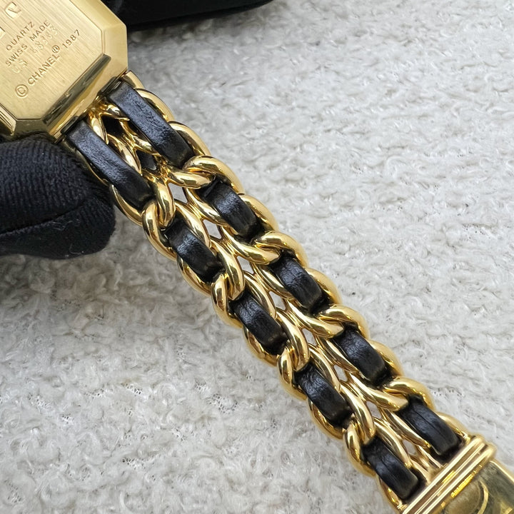 Chanel Vintage Premiere Watch in 24K Gold Plated HW and Black