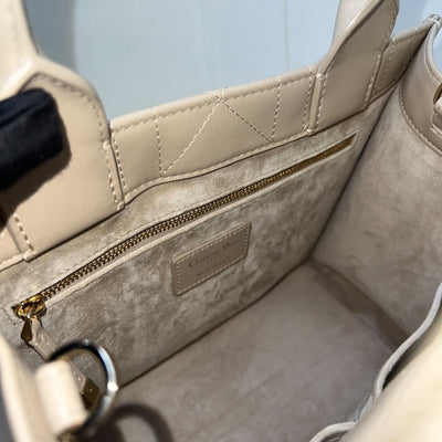 Dior Small Dior Book Tote in Powder Beige Macrocannage Calfskin and LGHW