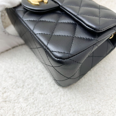 Chanel Classic Pearl Crush Mini Rectangle Flap in 23C Black Lambskin and AGHW