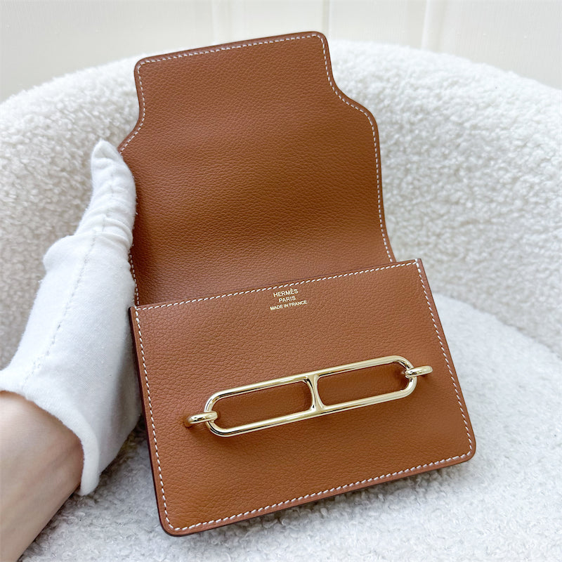 Hermes Roulis Slim in Gold Evercolor Leather and GHW