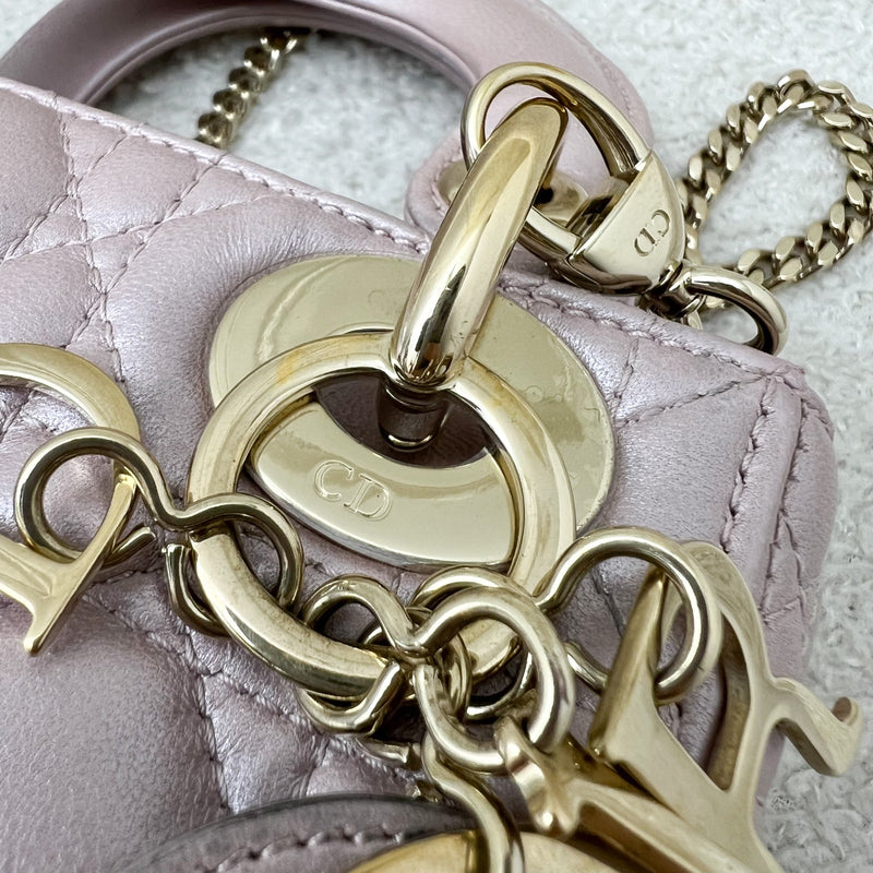 Dior Mini Lady Dior in Red Lambskin and GHW