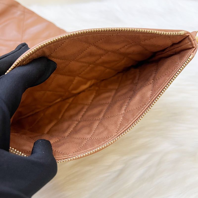 Chanel 22 Small Hobo Handbag in 23C Caramel Shiny Calfskin and AGHW