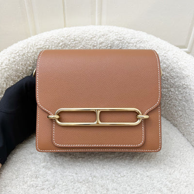 Hermes Mini Roulis 18 in Gold Evercolor Leather and GHW