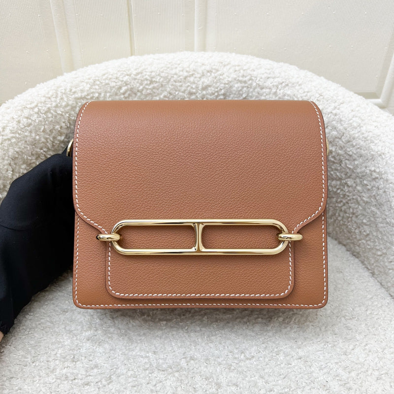 Hermes Mini Roulis 18 in Gold Evercolor Leather and GHW