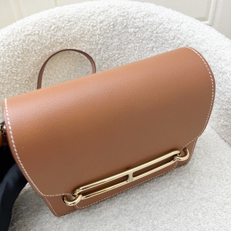 Hermes Mini Roulis 18 in Gold Evercolor Leather and GHW