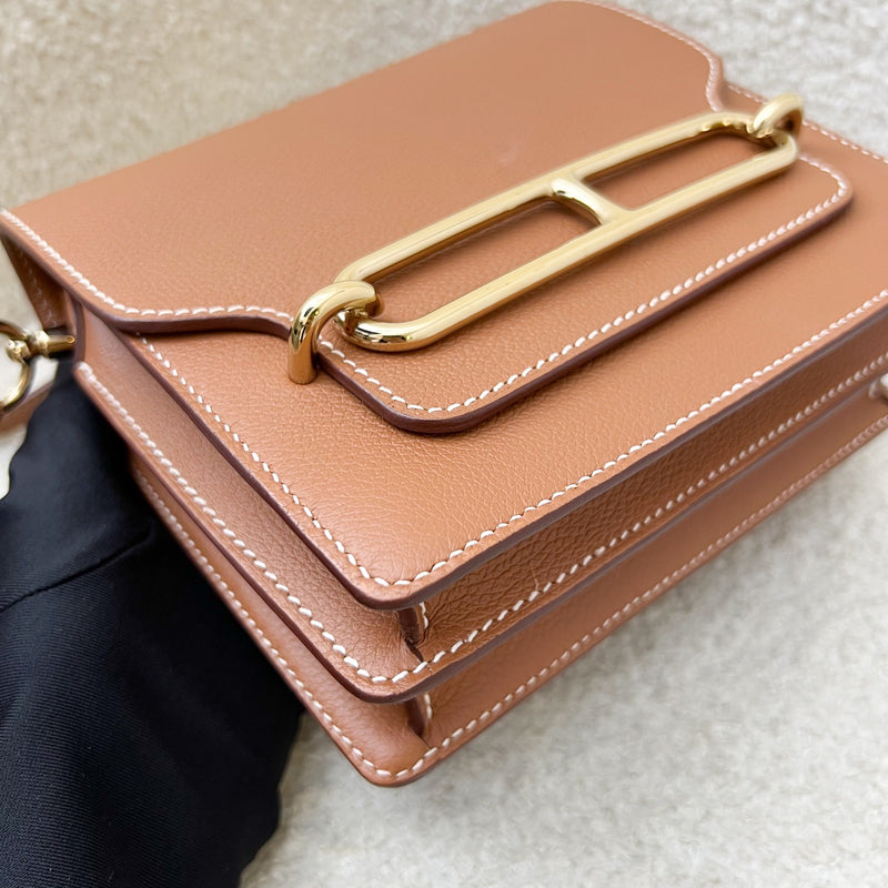 Hermes Mini Roulis 18 in Gold Evercolor Leather and GHW