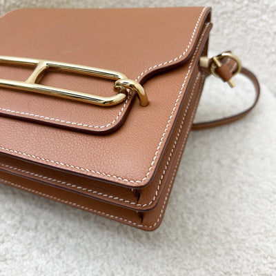 Hermes Mini Roulis 18 in Gold Evercolor Leather and GHW