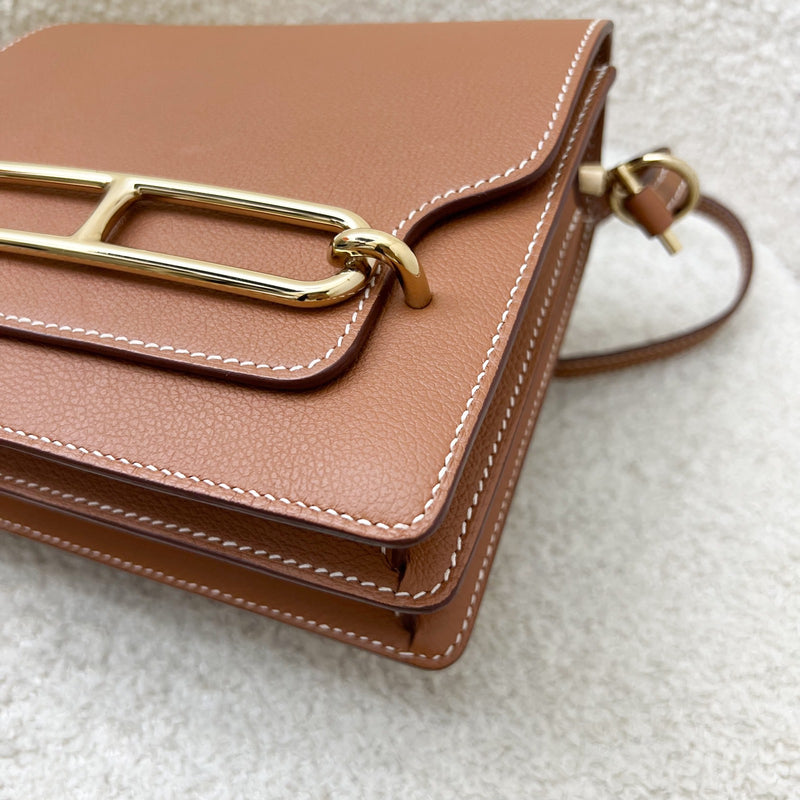 Hermes Mini Roulis 18 in Gold Evercolor Leather and GHW