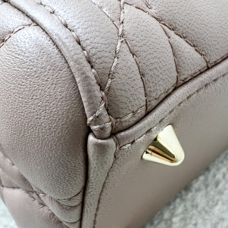 Dior Medium Lady Dior in Blush Pink Lambskin and LGHW (New Version with Adjustable Strap)