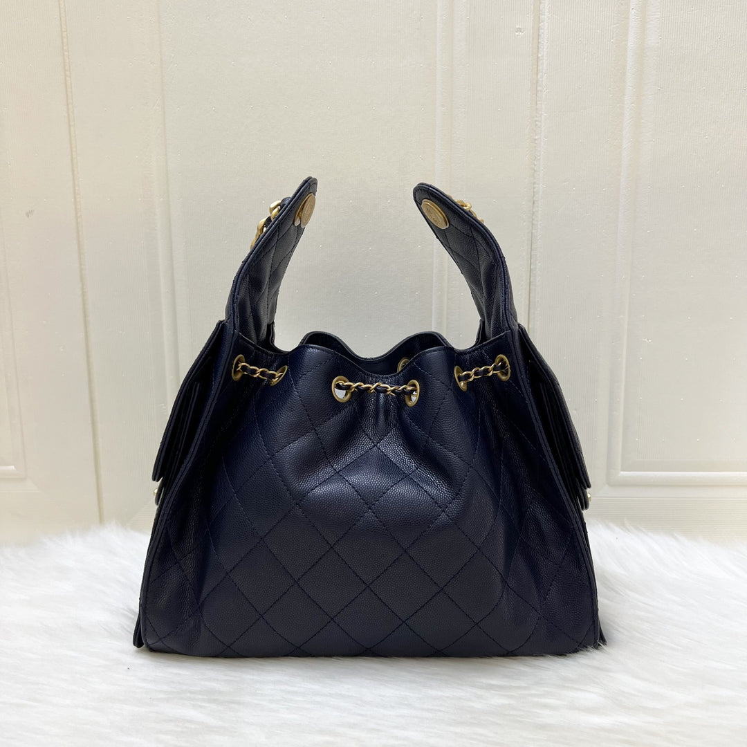 Chanel 25 Small Hobo Bag in 25S Navy Caviar and AGHW – Brands Lover