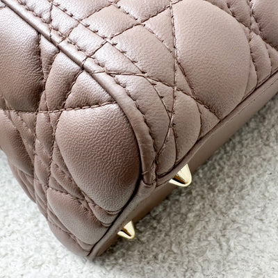 Dior Medium Lady Dior in Blush Pink Lambskin and LGHW (New Version with Adjustable Strap)