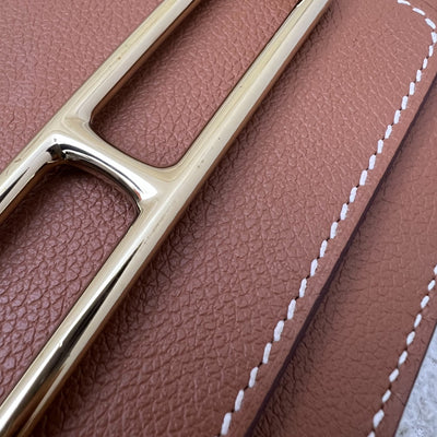 Hermes Mini Roulis 18 in Gold Evercolor Leather and GHW