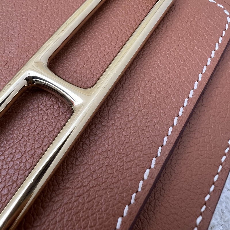 Hermes Mini Roulis 18 in Gold Evercolor Leather and GHW