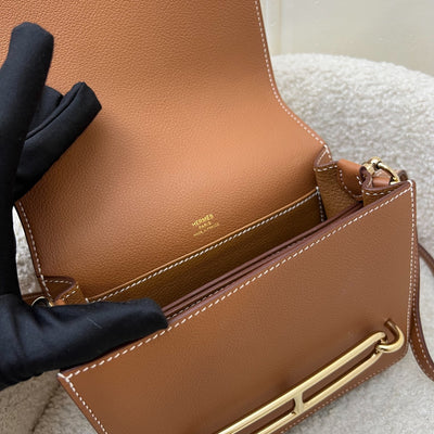 Hermes Mini Roulis 18 in Gold Evercolor Leather and GHW