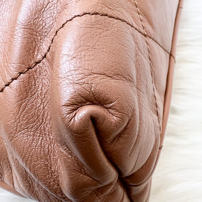 Chanel 22 Small Hobo Handbag in 23C Caramel Shiny Calfskin and AGHW