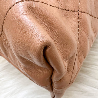 Chanel 22 Small Hobo Handbag in 23C Caramel Shiny Calfskin and AGHW