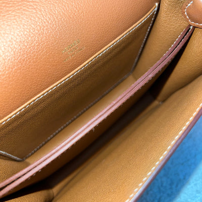 Hermes Mini Roulis 18 in Gold Evercolor Leather and GHW