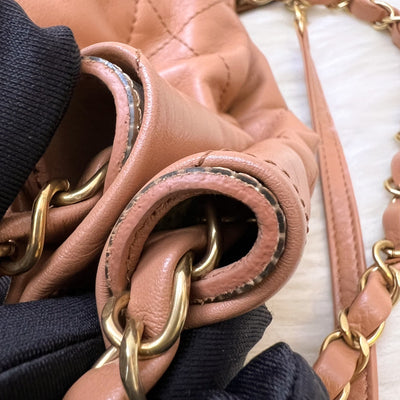 Chanel 22 Small Hobo Handbag in 23C Caramel Shiny Calfskin and AGHW