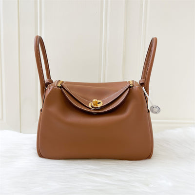 Hermes Lindy 26 in Gold Evercolor Leather and GHW