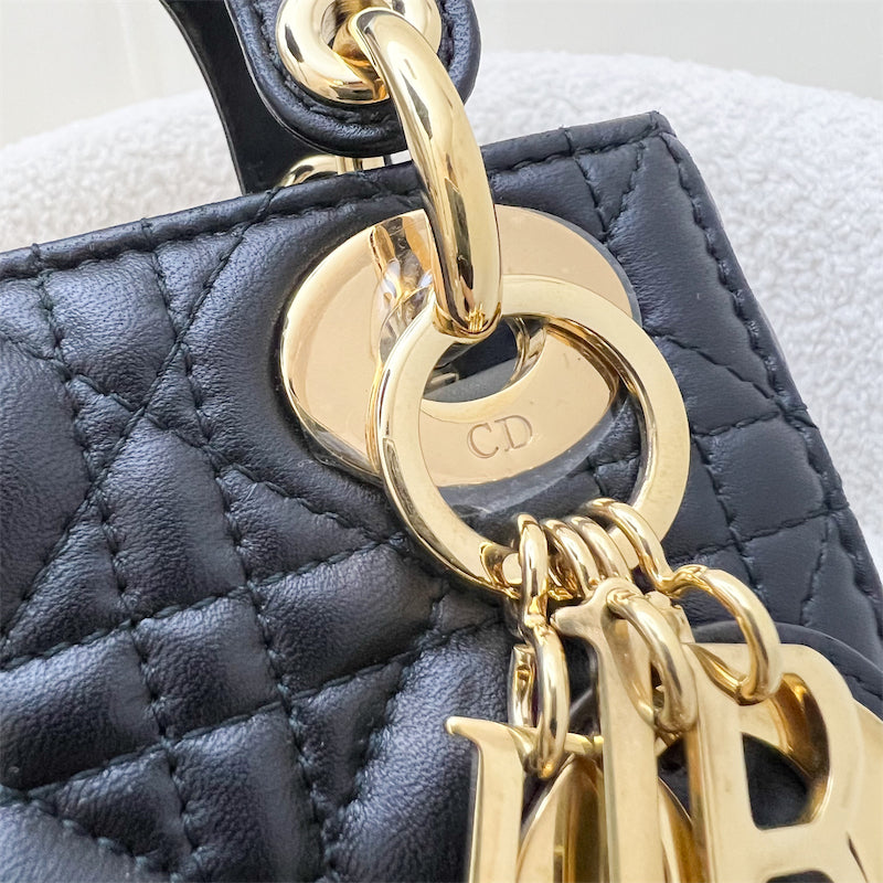 Dior Mini Lady Dior in Black Lambskin and GHW