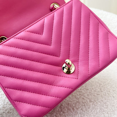 Chanel Classic Square Mini Flap in Chevron 19C Pink Lambskin LGHW