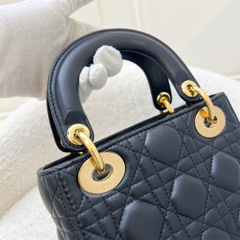 Dior Mini Lady Dior in Black Lambskin and GHW