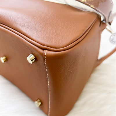 Hermes Lindy 26 in Gold Evercolor Leather and GHW