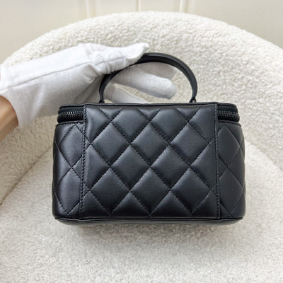 Chanel Top Handle So Black Small Vanity in Black Lambskin and Black HW