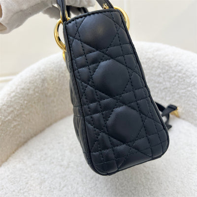 Dior Mini Lady Dior in Black Lambskin and GHW