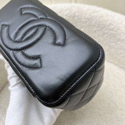 Chanel Top Handle So Black Small Vanity in Black Lambskin and Black HW