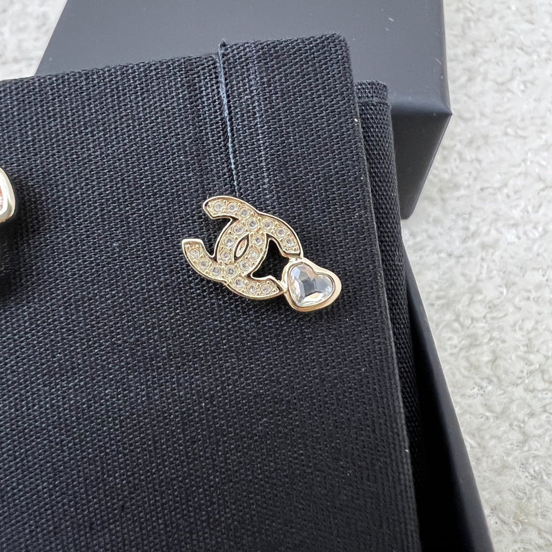 Chanel 25B Coco & Heart Earrings in LGHW (Model: ABG252)