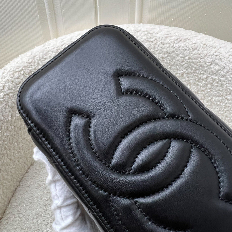 Chanel Top Handle So Black Small Vanity in Black Lambskin and Black HW