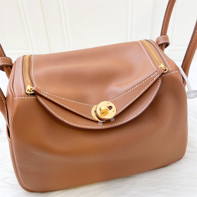 Hermes Lindy 26 in Gold Evercolor Leather and GHW