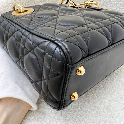 Dior Mini Lady Dior in Black Lambskin and GHW