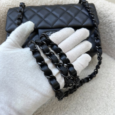 Chanel So Black Classic Mini Rectangle Flap in Black Lambskin and Black HW