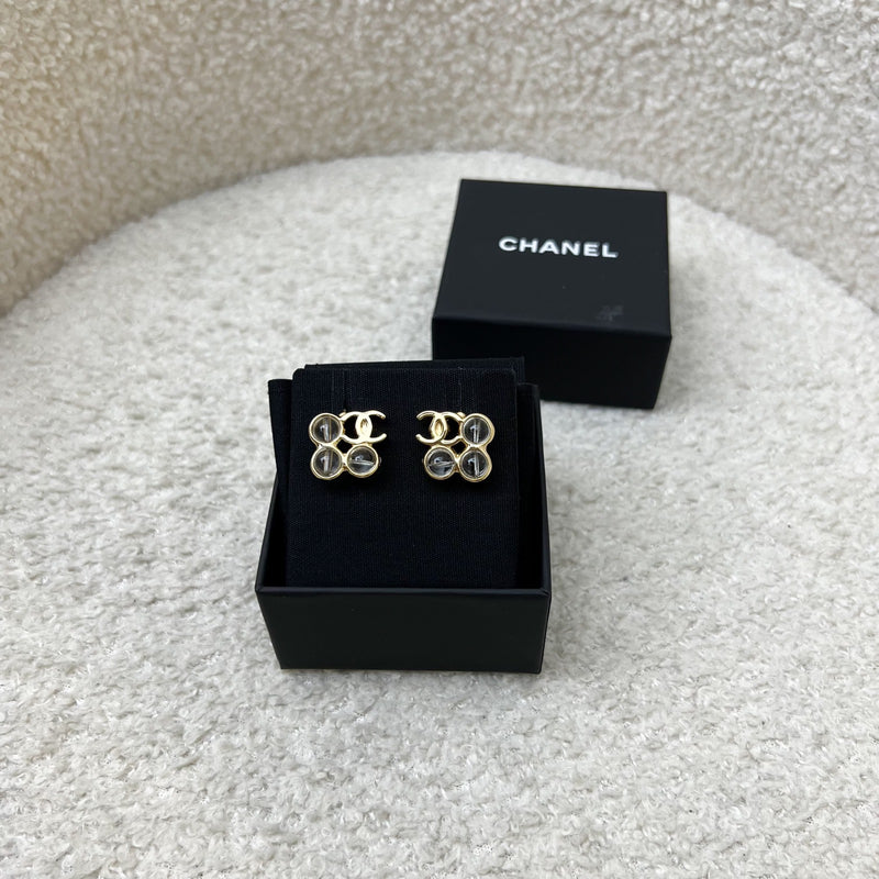 Chanel 24S Resin Bubbles Earrings in LGHW (Model: ABD242)