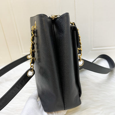 Chanel Vintage Shoulder Bag in Black Caviar and 24K Gold Plated HW