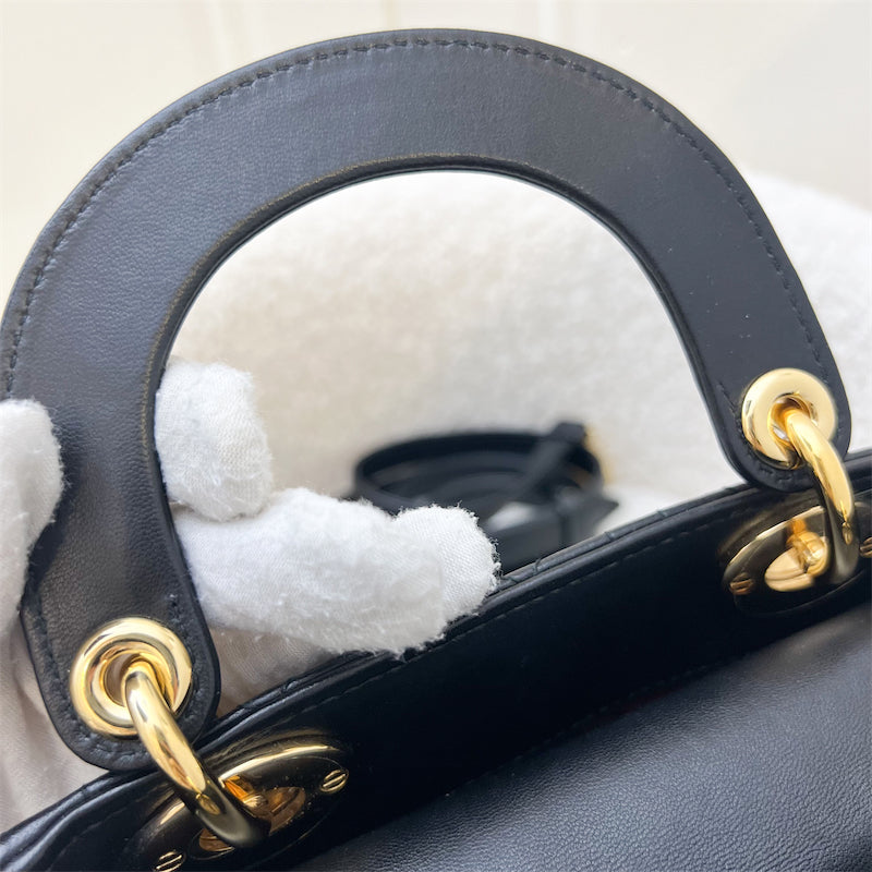 Dior Mini Lady Dior in Black Lambskin and GHW